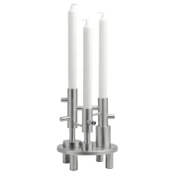 Fritz Hansen Lysestager>Candleholder Large Stainless Steel
