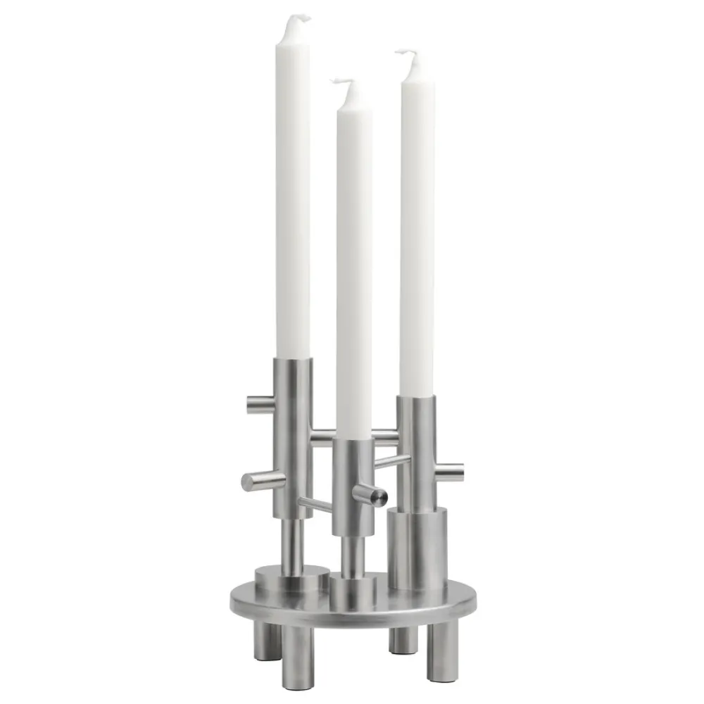 Fritz Hansen Lysestager>Candleholder Large Stainless Steel