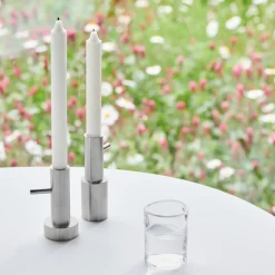 Fritz Hansen Lysestager>Candleholder Single No. 2 Stainless Steel