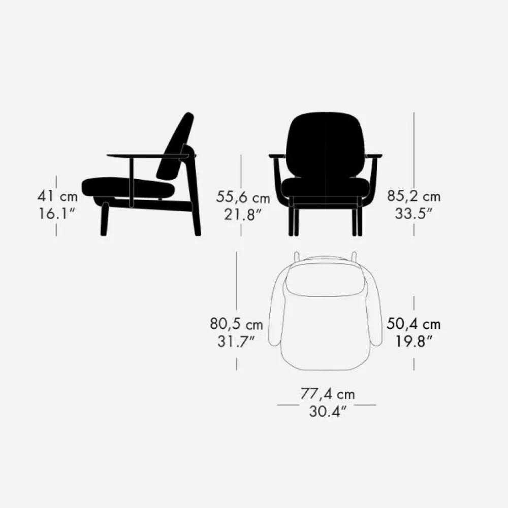 Fritz Hansen Stue|Stole>JH97 Fred Lænestol Essential Læder