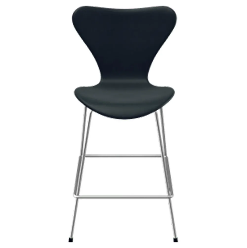Fritz Hansen Køkken|Stole>Serie 7 Lav Barstol Læder