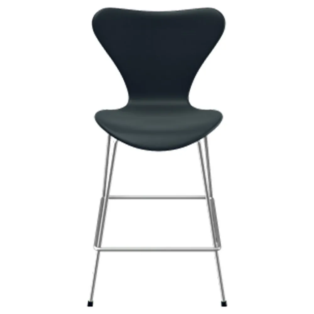 Fritz Hansen Køkken|Stole>Serie 7 Lav Barstol Læder