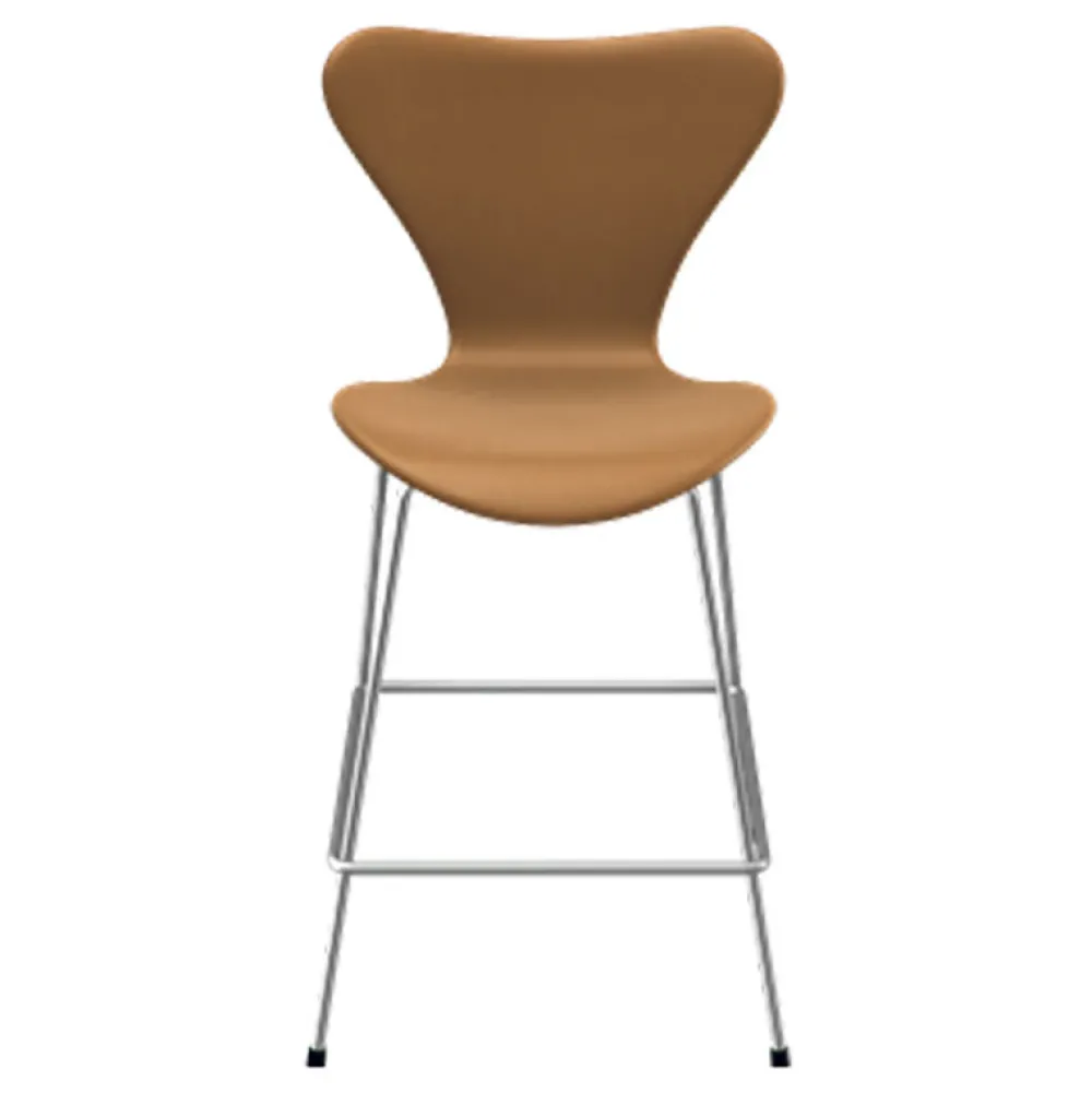 Fritz Hansen Køkken|Stole>Serie 7 Lav Barstol Læder