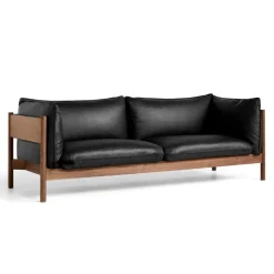 Hay Sofaer|Stue>Arbour 3-Pers. Sofa Olieret Valnød & Sort Nevada Læder