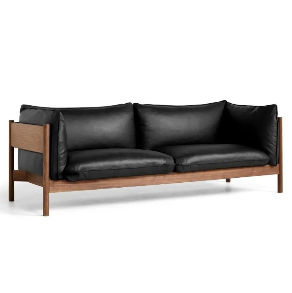 Hay Sofaer|Stue>Arbour 3-Pers. Sofa Olieret Valnød & Sort Nevada Læder