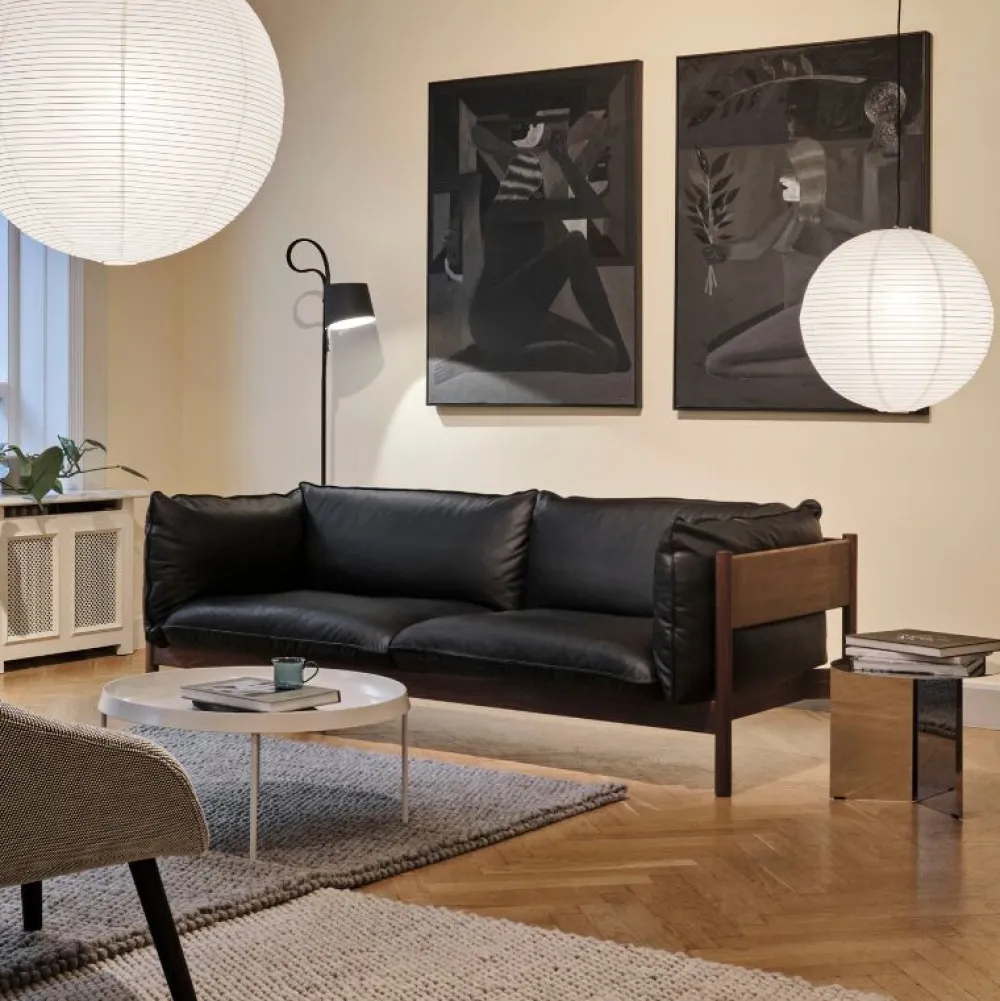 Hay Sofaer|Stue>Arbour 3-Pers. Sofa Olieret Valnød & Sort Nevada Læder