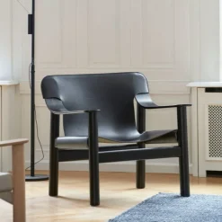Hay Stole|Stue>Bernard Loungestol Sortlakeret Eg & Sort Læder