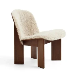 Hay Stole|Stue>Chisel Loungestol Walnut & Sheepskin