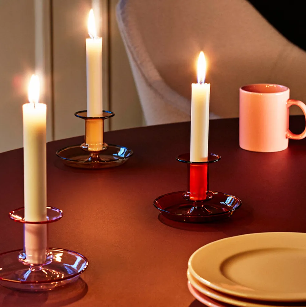 Hay Stue>Flare Candleholder Amber