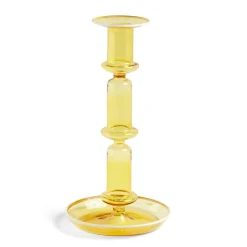 Hay Lysestager>Flare Candleholder Tall Yellow With White Rim
