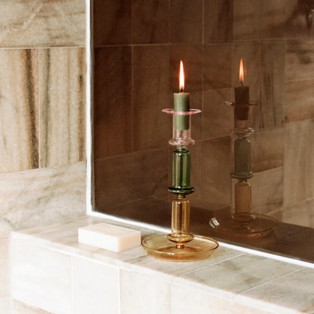 Hay Lysestager>Flare Rainbow Candleholder Pink/Green/Yellow