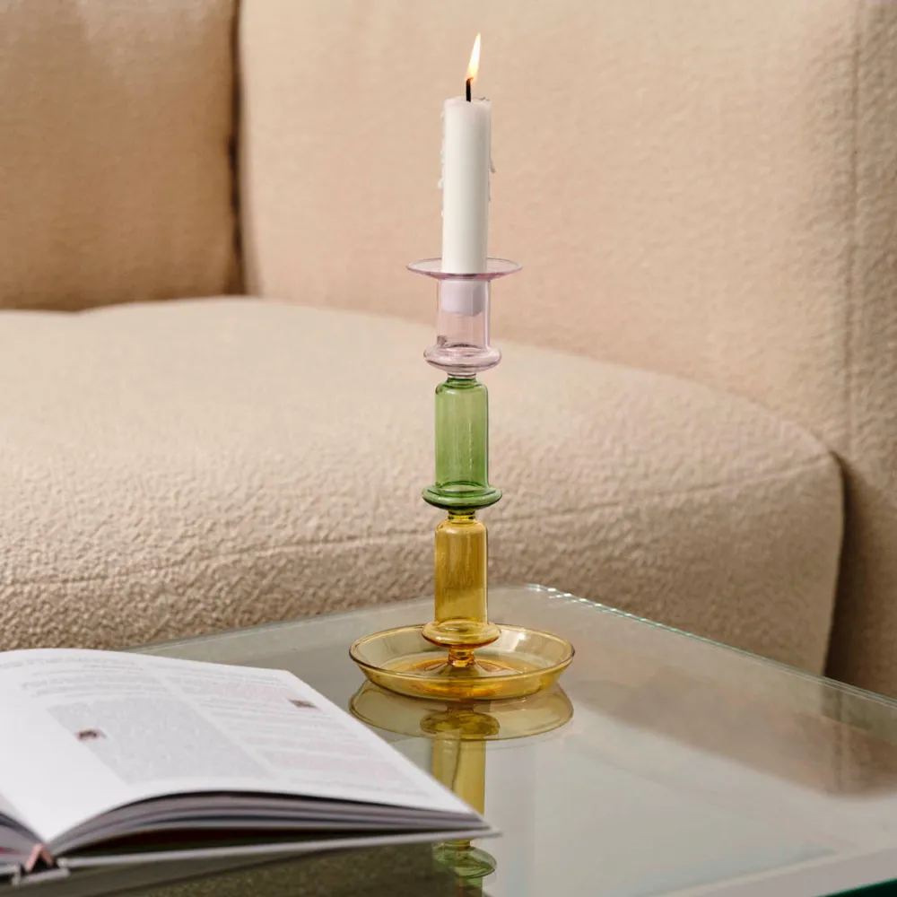 Hay Lysestager>Flare Rainbow Candleholder Pink/Green/Yellow