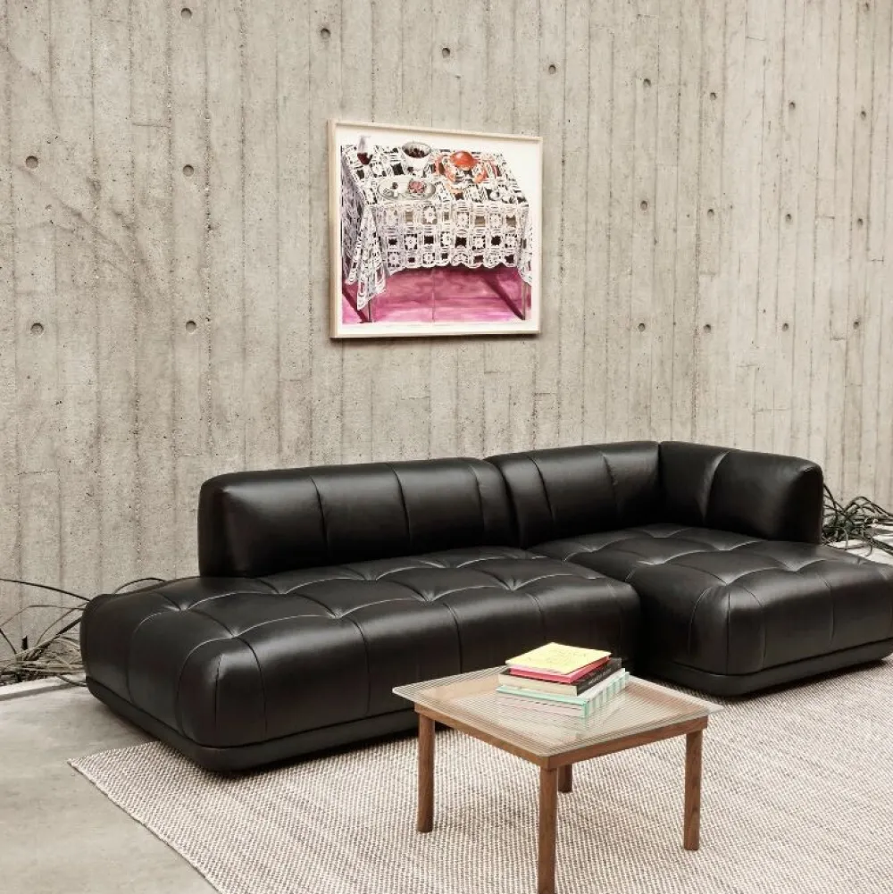 Hay Stue|Borde>Kofi Sofabord 60 x 60 Lakeret Valnød & Klar Glas