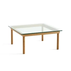 Hay Stue|Borde>Kofi Sofabord 80 x 80 Oak & Clear Glass