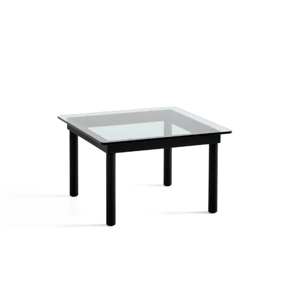 Hay Stue|Borde>Kofi Sofabord 60 x 60 Sortlakeret Eg & Klar Glas
