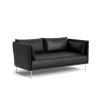 Hay Sofaer|Stue>Silhouette 2-Pers. Sofa Stål & Sort Sense Læder