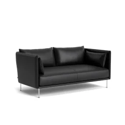 Hay Sofaer|Stue>Silhouette 2-Pers. Sofa Stål & Sort Sense Læder