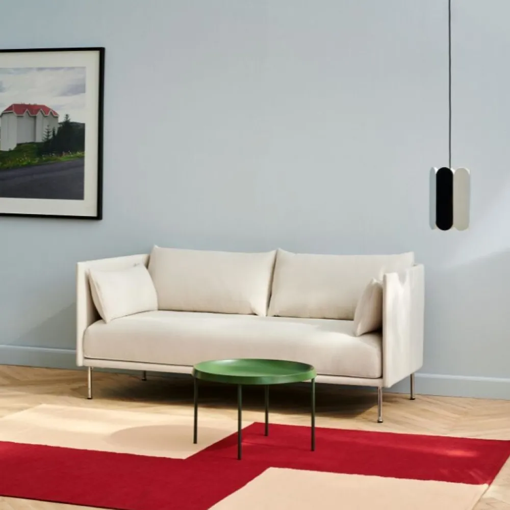 Hay Sofaer|Stue>Silhouette 2-Pers. Sofa Stål & Sort Sense Læder