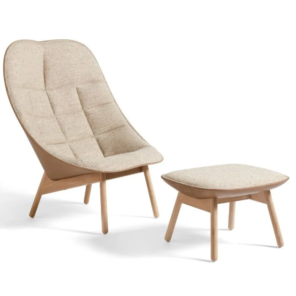 Hay Stole|Stue>Uchiwa Ottoman Lakeret Eg & Bolgheri