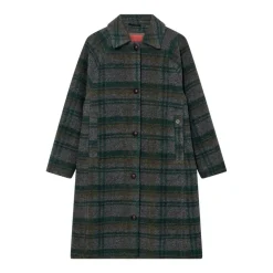 Dame HEYANNO Overtøj>Believe Check Coat Deep Forest