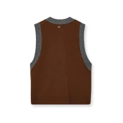Dame HEYANNO Overdele>Victory Knit Waistcoat Grey Melange