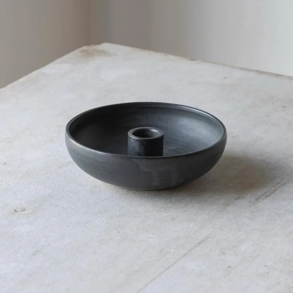 Julie Damhus Studio Lysestager|Keramik & Porcelæn>Oda Lysestage Skål Blå Lille