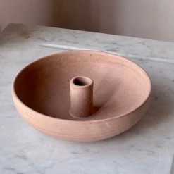 Julie Damhus Studio Lysestager|Keramik & Porcelæn>Oda Lysestage Skål Stor Beige