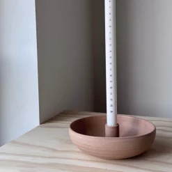 Julie Damhus Studio Lysestager|Keramik & Porcelæn>Oda Lysestage Skål Stor Beige