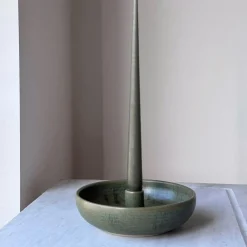Julie Damhus Studio Lysestager|Keramik & Porcelæn>Oda Lysestage Skål Stor Grøn