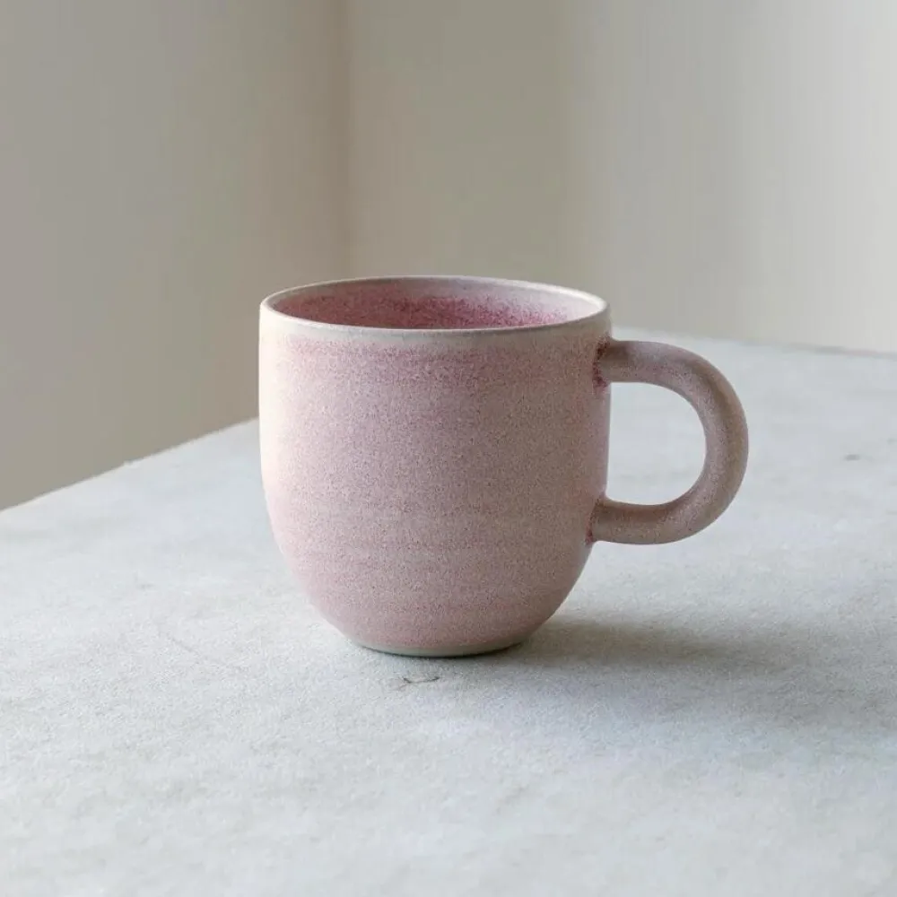 Julie Damhus Studio Keramik & Porcelæn>Oda Rund Kop Med Hank Rosa