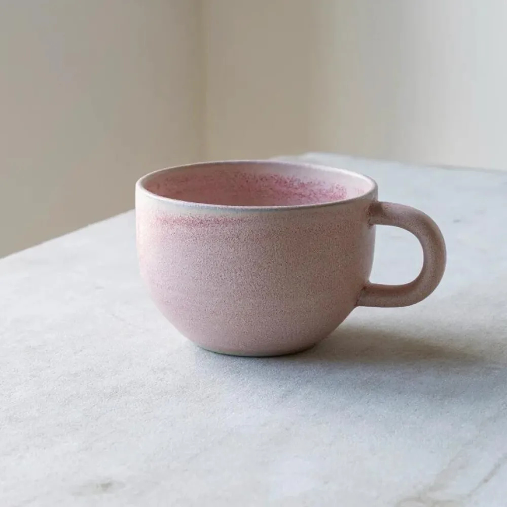 Julie Damhus Studio Keramik & Porcelæn>Oda Te Kop Med Hank Rosa