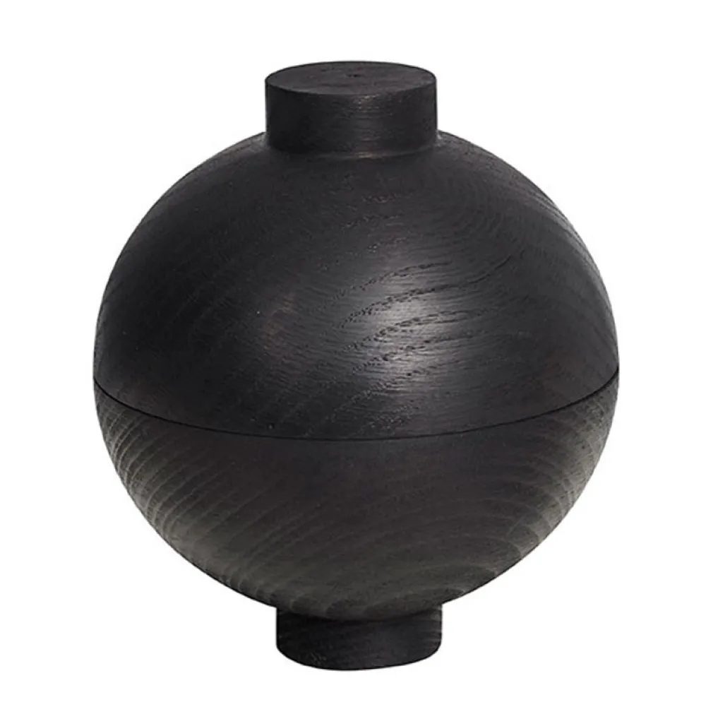 Kristina Dam Studio Æsker|Skåle & Bakker>Kristina Dam Wooden Sphere Bowl Black