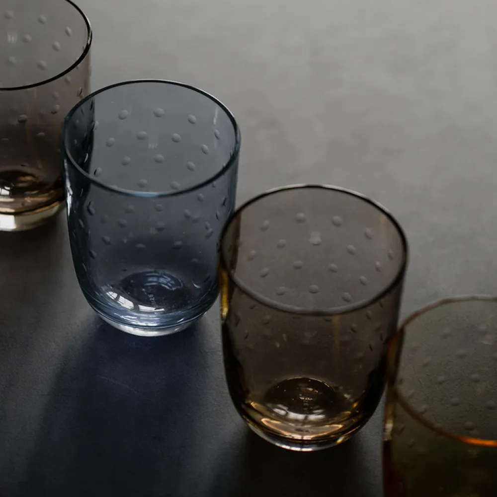 Louise Roe Køkken>Crystal Soda Glass Blue