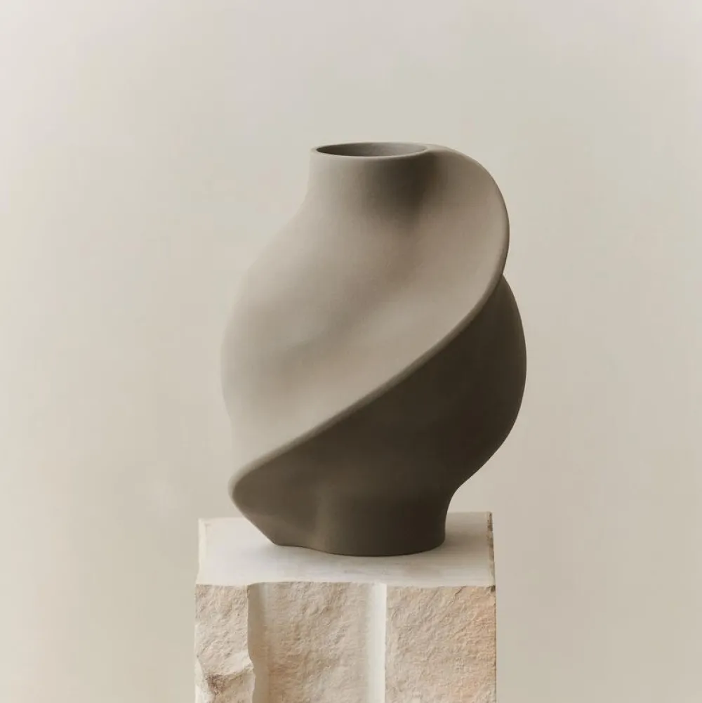 Louise Roe Andet Boligtilbehør|Vaser>Pirout Vase 02 Sanded Grey