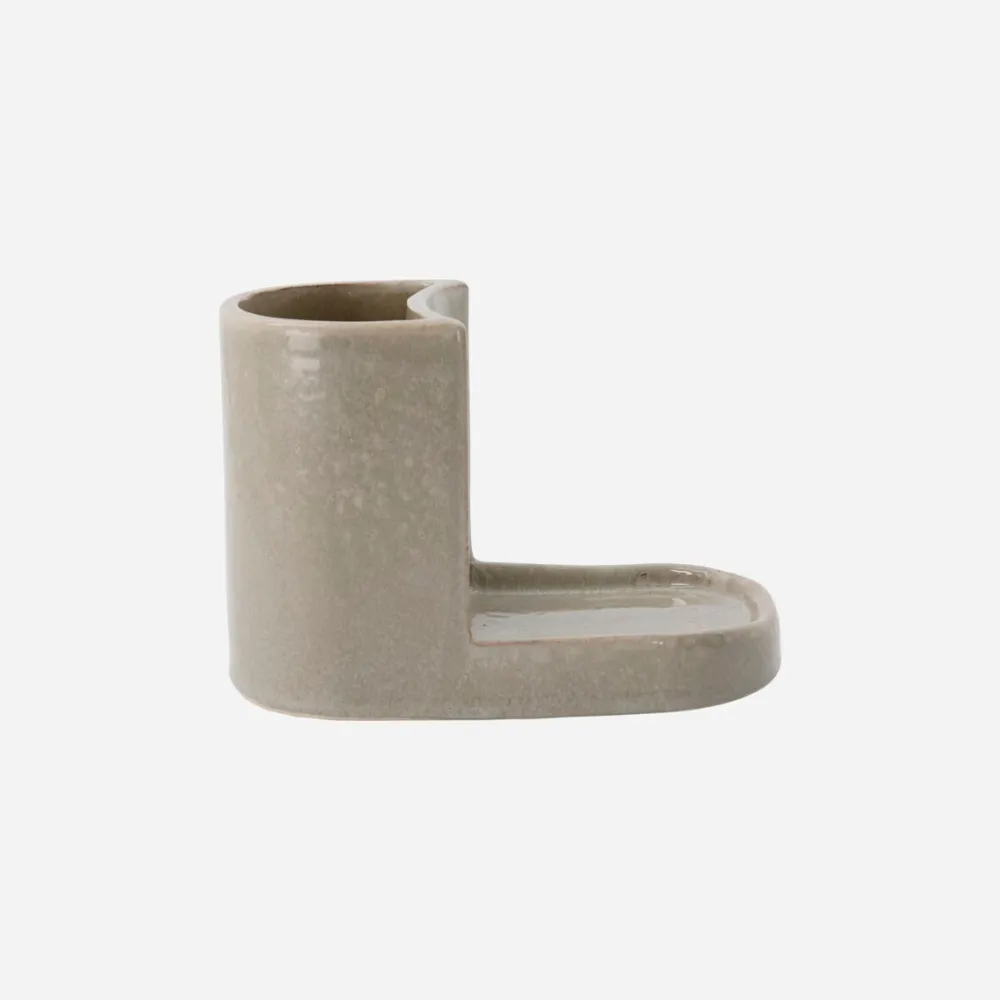 Meraki Køkken>Brush & Soap Holder Datura Shellish Grey Small