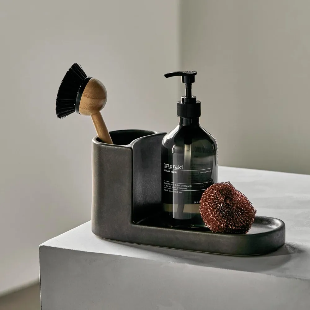 Meraki Køkken|Badeværelse>Brush & Soap Holder Datura Dark Grey Large