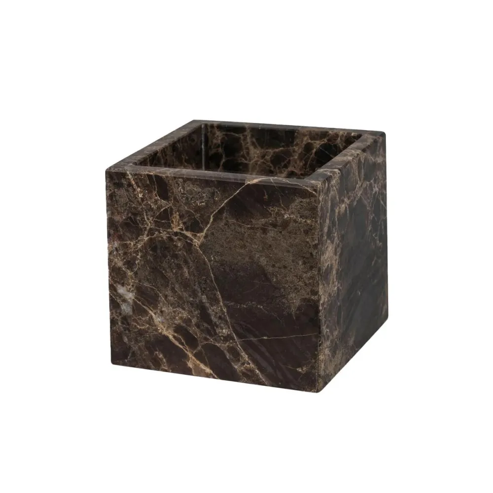 Mette Ditmer Skåle & Bakker|Andet Boligtilbehør>Marble Cube Brown