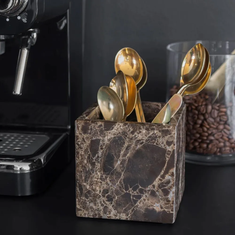 Mette Ditmer Skåle & Bakker|Andet Boligtilbehør>Marble Cube Brown