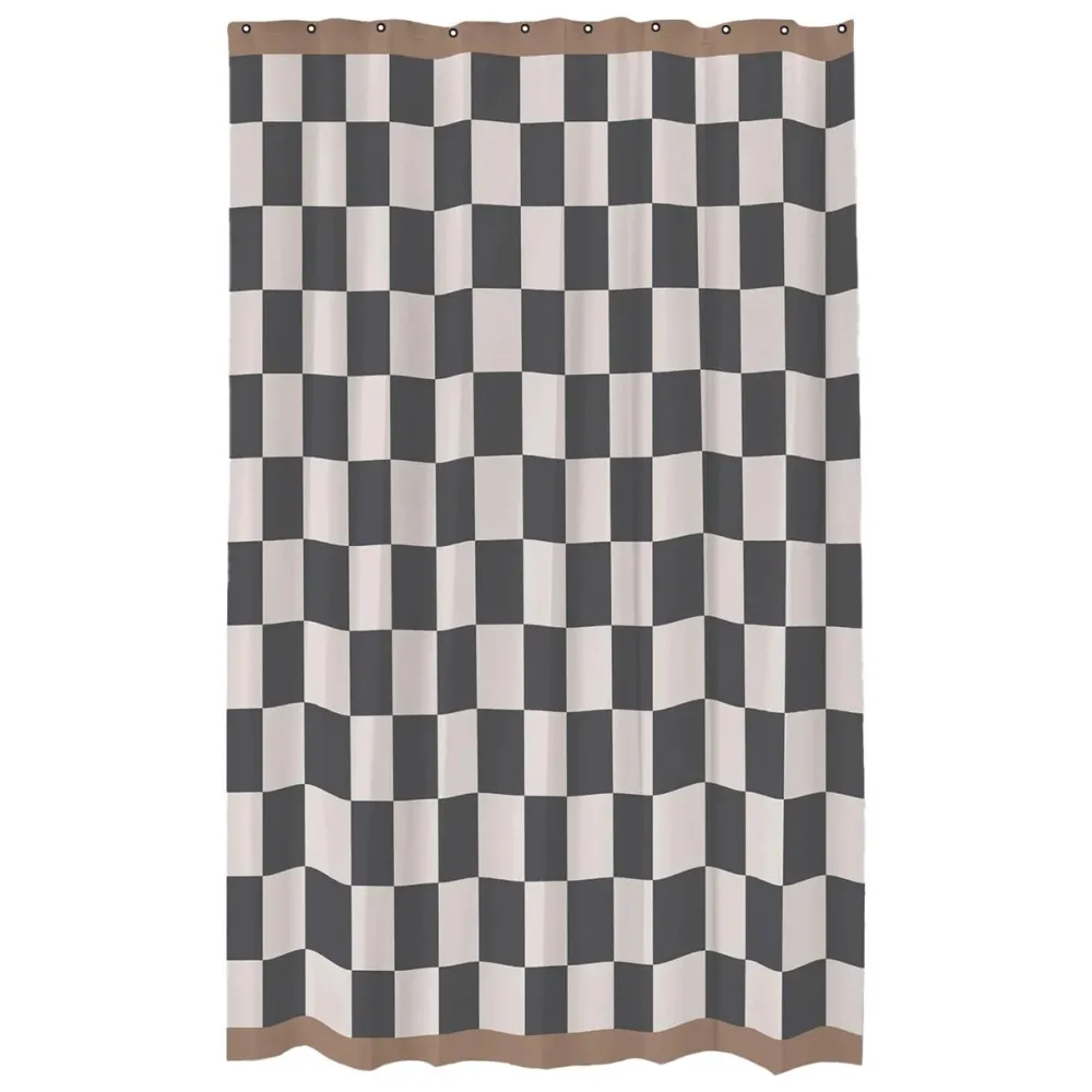 Mette Ditmer Badeværelse|Badtekstiler>Retro Shower Curtain Dark Grey