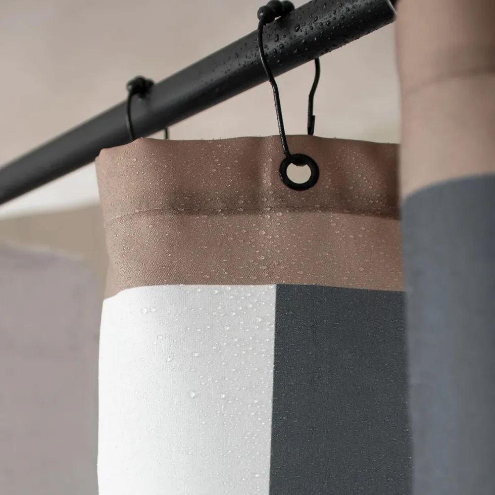 Mette Ditmer Badeværelse|Badtekstiler>Retro Shower Curtain Dark Grey