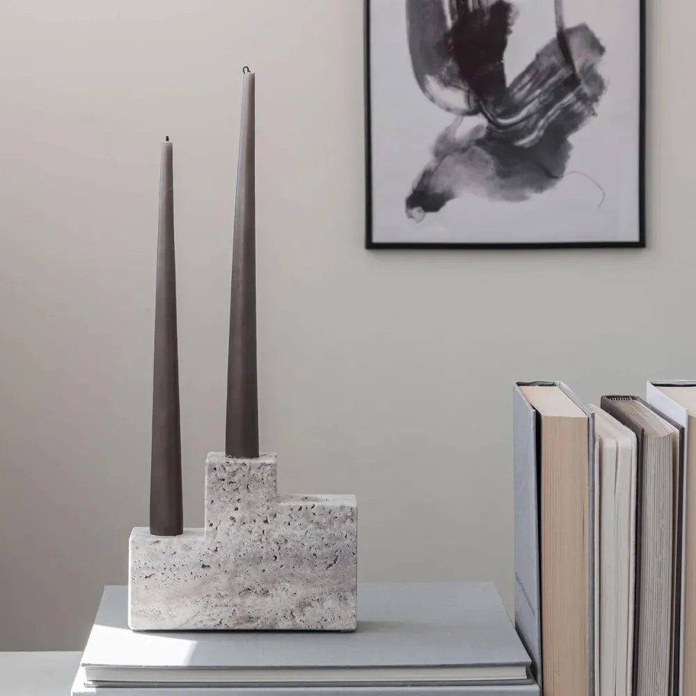 Mette Ditmer Lysestager>Step Trio Candleholder Chalk