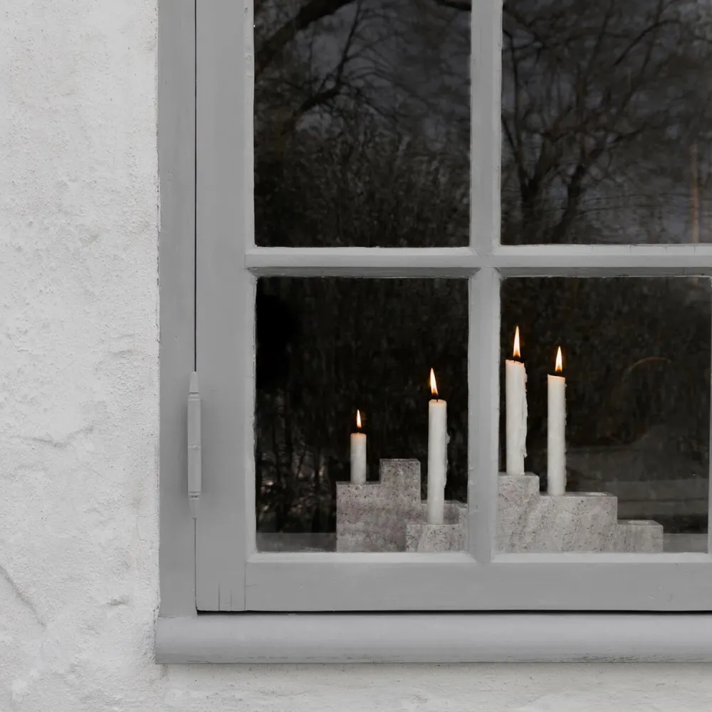 Mette Ditmer Lysestager>Step Trio Candleholder Chalk