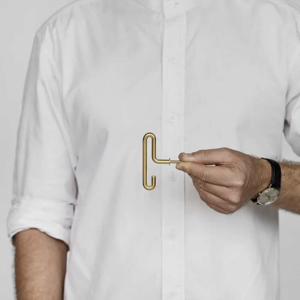 Moebe Knager & Greb>Wall Hook Small Matt Gold 2-pak