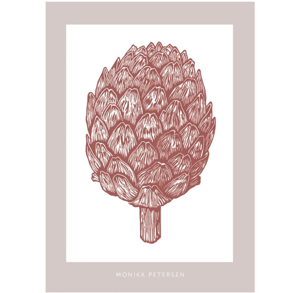 Monika Petersen Illustrationer & Plakater>Artichoke Poster Cherry Red
