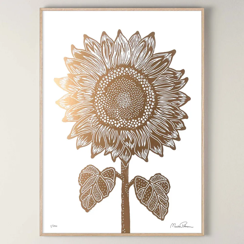 Monika Petersen Illustrationer & Plakater>Sunflower Gold/White
