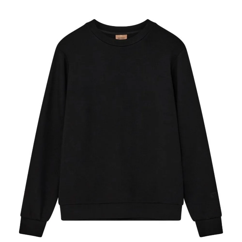 Mos Mosh Gallery Overdele>Abel Crew Neck Sweat Black
