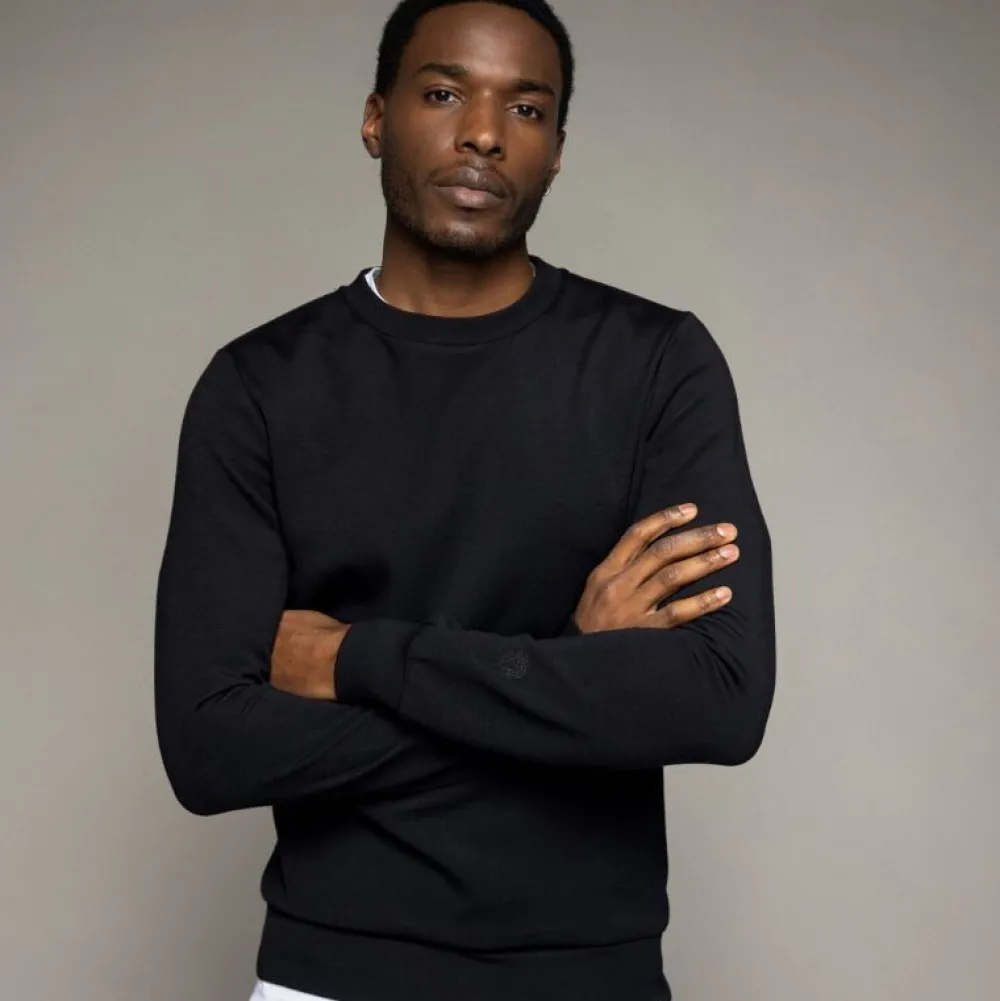 Mos Mosh Gallery Overdele>Abel Crew Neck Sweat Black