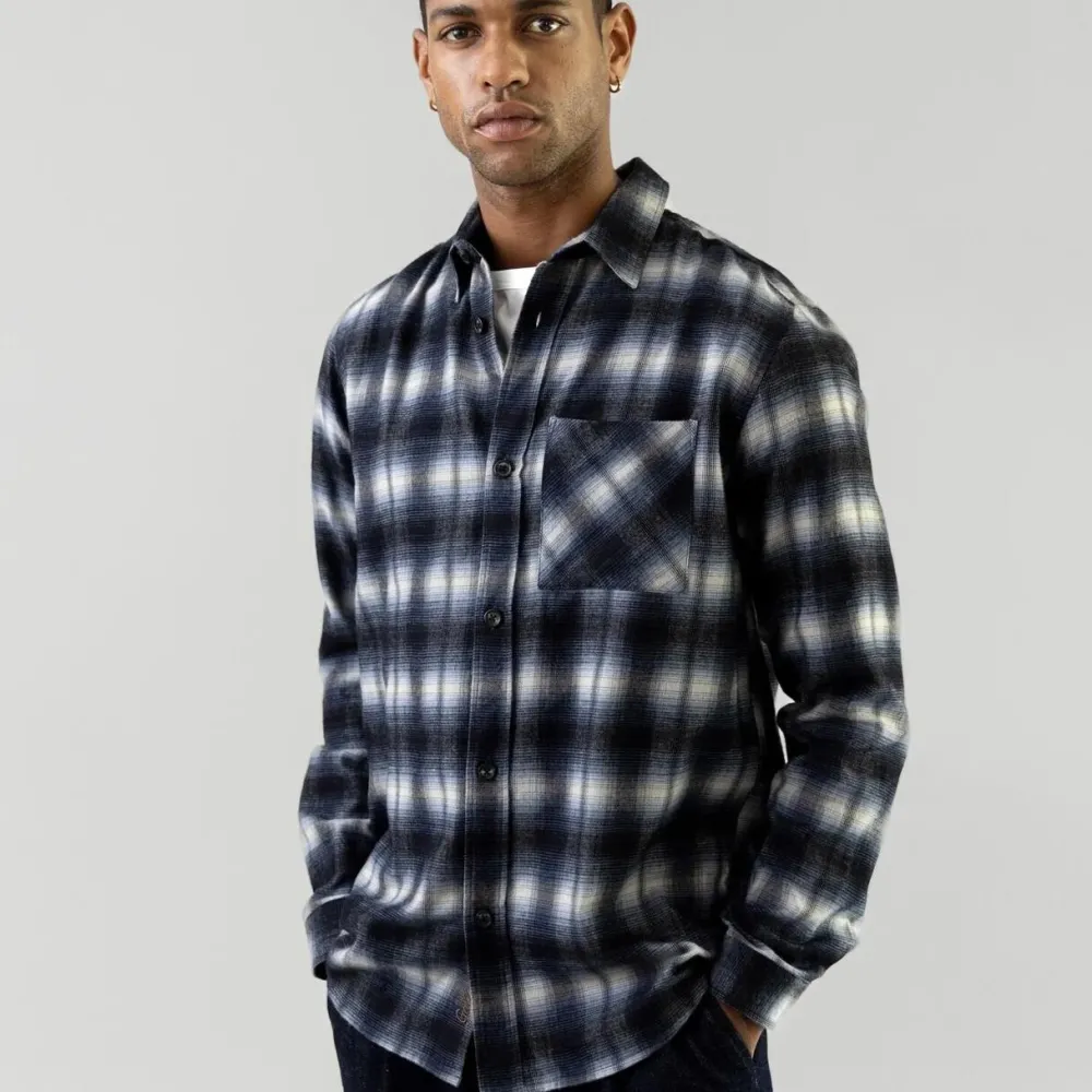 Mos Mosh Gallery Overdele>David Shadow Overshirt Salute Navy