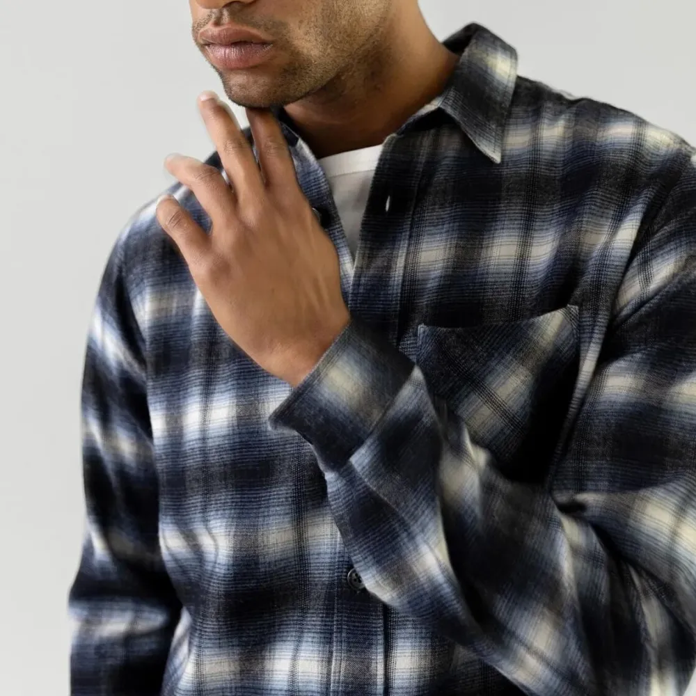 Mos Mosh Gallery Overdele>David Shadow Overshirt Salute Navy