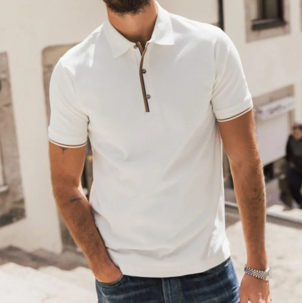Mos Mosh Gallery Overdele>Harvey Polo SS Tee Off White